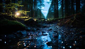 ai generiert still Szene Wald, Baum, Wasser, Blatt, Herbst, heiter, Schönheit generiert durch ai foto