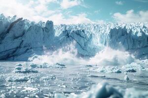 ai generiert Gletscher Zusammenbruch Hintergrund foto