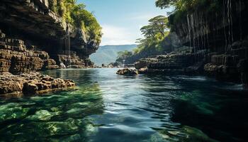 ai generiert Reise zu das berühmt tropisch Regenwald, erkunden Natur Schönheit generiert durch ai foto