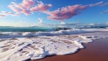 ai generiert Blau Welle spiegelt das Schönheit von Natur still Küste generiert durch ai foto