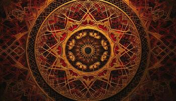 ai generiert abstrakt Design von ein beschwingt, multi farbig Mandala symbolisieren Spiritualität generiert durch ai foto