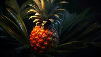 ai generiert frisch Ananas, Natur saftig tropisch Obst Freude generiert durch ai foto