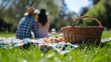 ai generiert Mann und Frau Pflanzen Garten Bett mit Sonnenblumen im Hintergrund gefangen im Nahansicht 50mm Linse Schuss foto