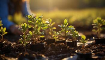 ai generiert frisch Grün Pflanze Wachstum symbolisiert Neu Leben und Entwicklung generiert durch ai foto