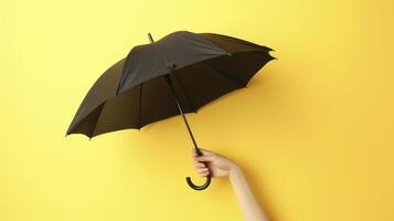 ai generiert Hand mit stilvoll Regenschirm foto