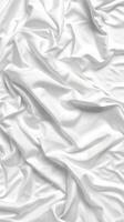 ai generiert Weiß minimal eben Stoff Textur, perfekt zum Hochzeiten mit Kopieren Raum auf oben foto