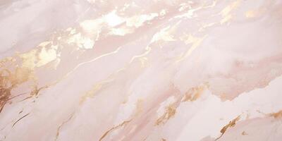 ai generiert abstrakt Hintergrund. Aquarell Rosa und Gold Flecken, Alkohol Tinte Textur. Rosa Marmor Textur foto