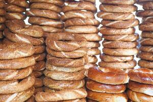 Türkisch Bagel simit Verkauf im ein van foto