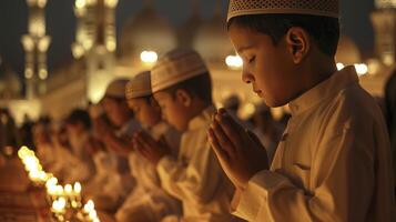 ai generiert Traditionen Ramadan Fasten Konzept foto