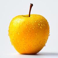 ai generiert reif Gelb Grün Apfel auf ein Weiß Hintergrund - - ai generiert Bild foto