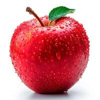 ai generiert reif rot Apfel auf ein Weiß Hintergrund - - ai generiert Bild foto