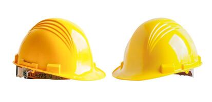 Helm isoliert auf Weiß Hintergrund, schützen zu Sicherheit zum Ingenieur im Konstruktion Seite? ˅. foto