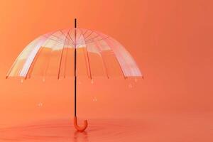 ai generiert Regentropfen und Regenschirm im das Konzept von regnerisch Wetter und Schutz foto