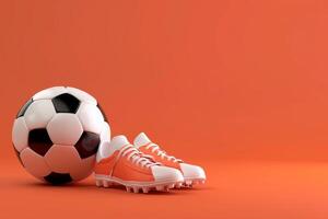 ai generiert Mini Fußball Ball und Fußball Stollen im das Konzept von Sport Fertigkeit trainieren foto