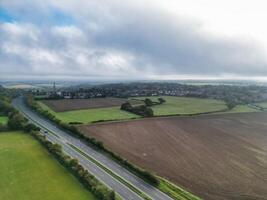 hoch Winkel Aussicht von britisch Landschaft Landschaft beim hitchin Stadt von England Vereinigtes Königreich foto