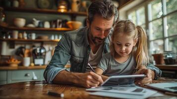 ai generiert Digital Lernen zusammen foto