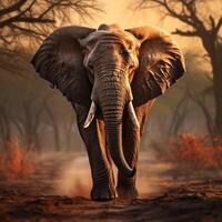 ai generiert afrikanisch wild Elefant foto