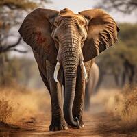 ai generiert afrikanisch wild Elefant foto