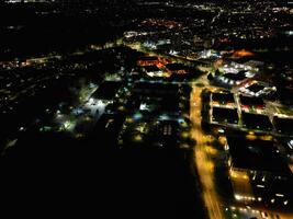 Antenne Aussicht von beleuchtet Watford Stadt von England Vereinigtes Königreich beim Nacht. März 3., 2024 foto