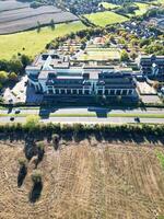 hoch Winkel Aussicht von industriell Nachlass Warenhaus beim hemel Hanfstatt Stadt von England Vereinigtes Königreich. November 5., 2023 foto