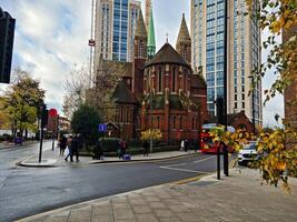 die meisten schön niedrig Winkel Aussicht von zentral Westen Croydon London Stadt von England Vereinigtes Königreich während wolkig und regnerisch Tag. November 20., 2023 foto