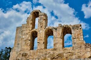 Ruinen von odeon von Helden Dachboden römisch Theater. Athen, Griechenland foto