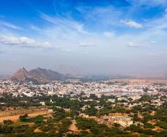 heilig Stadt Pushkar. Rajasthan, Indien foto