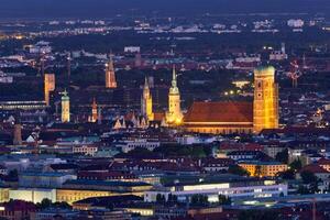 Nacht Antenne Aussicht von München, Deutschland foto