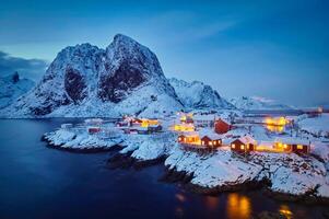 hamnoy Angeln Dorf auf Lofoten Inseln, Norwegen foto