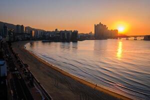 gwangalli Strand im Busan, Süd Korea foto