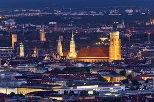 Nacht Antenne Aussicht von München, Deutschland foto