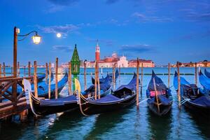 san Giorgio maggiore Kirche mit voll Mond. Venedig, Italien foto