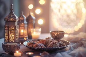 ai generiert Konzept zum islamisch Feier Tag Ramadan kareem foto