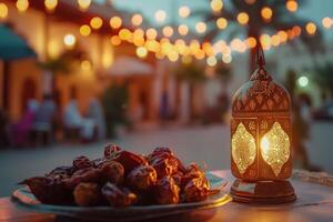 ai generiert Ramadan Termine zum iftar Öffnung foto