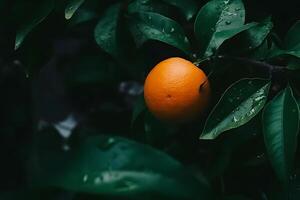 ai generiert Sommer- Hintergrund. Zitrone Orange Garten. neural Netzwerk ai generiert foto
