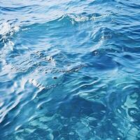 ai generiert Blau Wasser Ozean Textur, oben Aussicht foto