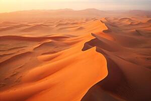 ai generiert Antenne Aussicht von Sand Dünen foto