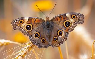 ai generiert ein makroskopische Aussicht von ein Mahagoni Schmetterling foto