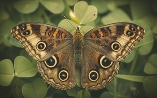 ai generiert Umarmen das subtil Anmut von ein Sepia Schmetterling Schönheit foto