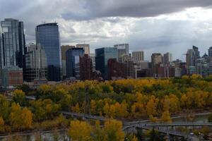 Calgary Stadt im Herbst. foto