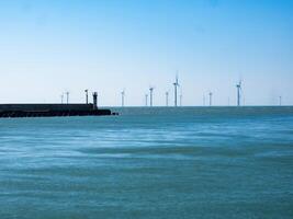 Off-Shore Wind Turbinen Bauernhof im Taiwan. foto