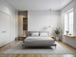 ai generiert Schlafzimmer Stil minimalistisch foto