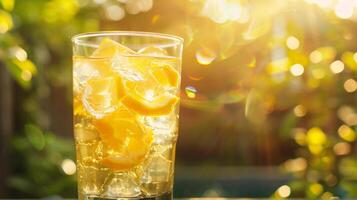 ai generiert Limonade mit Eis und Zitrone foto