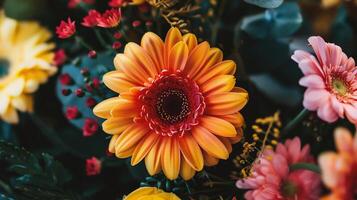 ai generiert bunt Gerbera Blumen foto