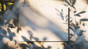 ai generiert leer Papier Blatt im das Gras mit Blumen. Jahrgang Stil. foto