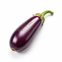 ai generiert Aubergine oder Aubergine isoliert auf ein Weiß Hintergrund foto