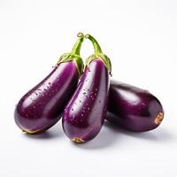 ai generiert Aubergine oder Aubergine isoliert auf ein Weiß Hintergrund foto