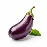 ai generiert Aubergine oder Aubergine isoliert auf ein Weiß Hintergrund foto