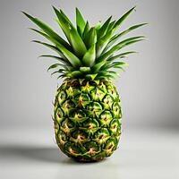 ai generiert ein Ananas auf ein Weiß Hintergrund foto