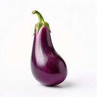 ai generiert Aubergine oder Aubergine isoliert auf ein Weiß Hintergrund foto